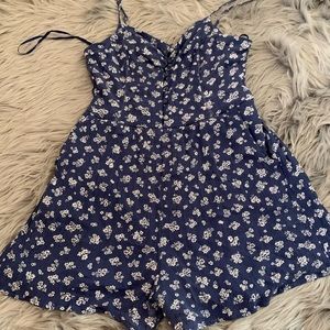 Floral blue romper